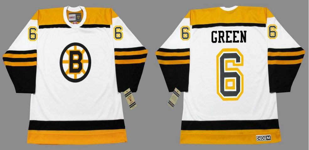 2019 Men Boston Bruins #6 Green White CCM NHL jerseys